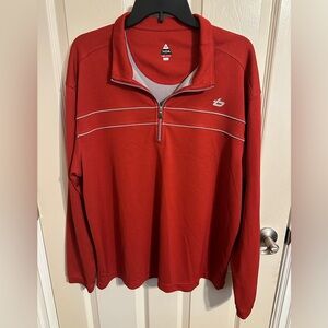 Bolle Performance Men’s 1/4 Zip Pullover Long Sleeve Jacket, Red & Gray, Sz L